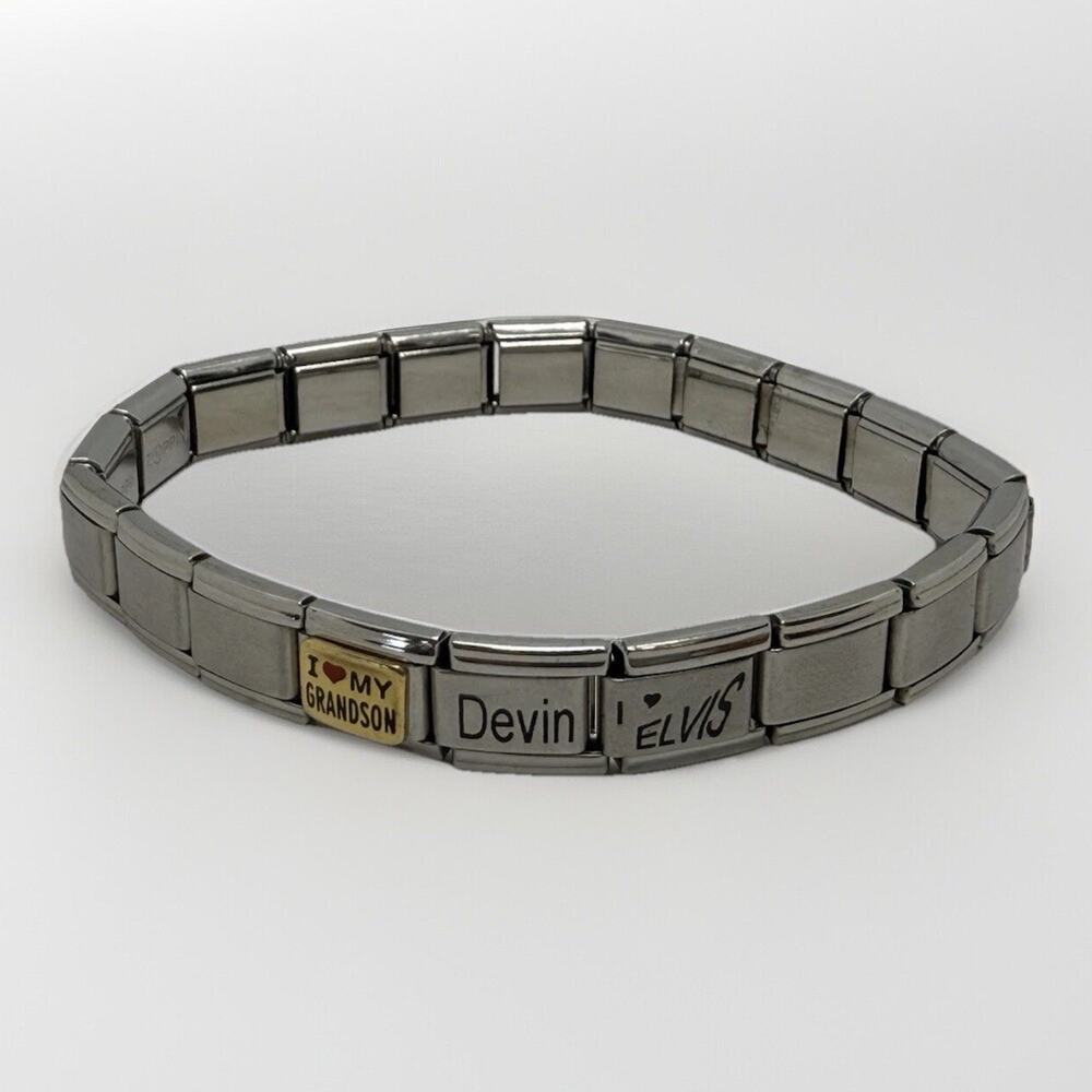D’linQ Italian Charm Bracelet Elvis Devin I Love My Grandson Alexandra Italy